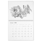 Abstrakte Kunst im Schwarzweißkalender Kalender (Jan 2026)