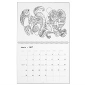 Abstrakte Kunst im Schwarzweißkalender Kalender (Mär 2027)
