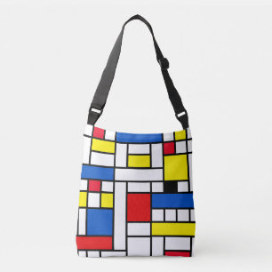 Abstrakte Kunst im Stil von Piet Mondrian Tragetaschen Mit Langen Trägern