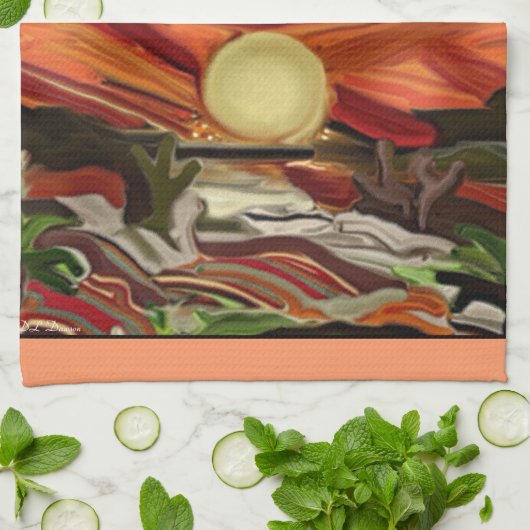 Abstrakte Kunst im Südwesten Küchentuch (Gefaltet)