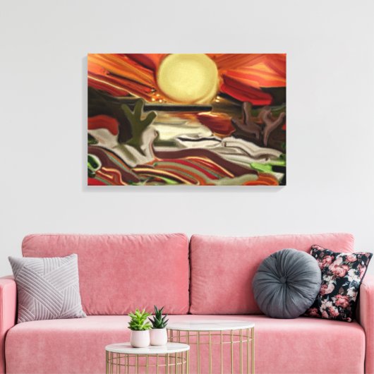 Abstrakte Kunst im Südwesten Leinwanddruck (Insitu (Wohnzimmer))