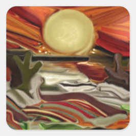 Abstrakte Kunst im Südwesten Quadratischer Aufkleber