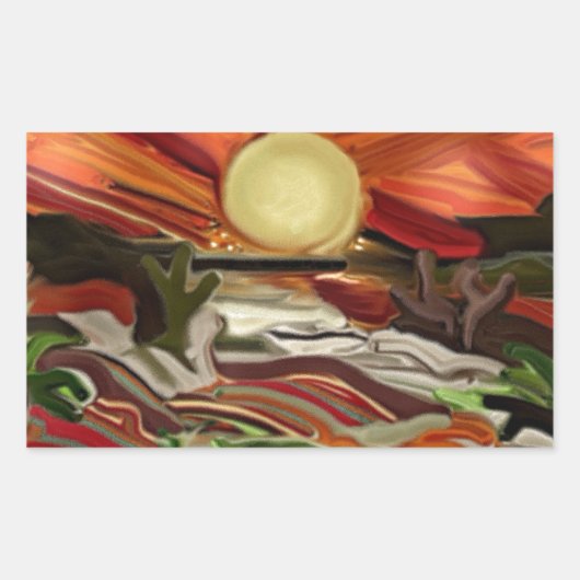 Abstrakte Kunst im Südwesten Rechteckiger Aufkleber (Vorderseite)