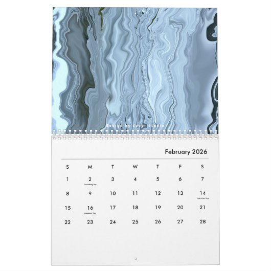 Abstrakte Kunst im Zoopi Studio Kalender (Feb 2026)