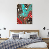 Abstrakte Kunst in Blau, Braun und Rot Leinwanddruck (Insitu (Schlafzimmer))