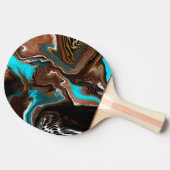 Abstrakte Kunst in Blau, Braun und Schwarz Tischtennis Schläger (Seitenansicht)