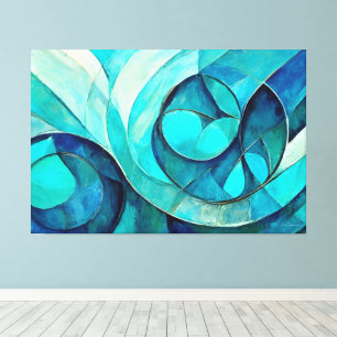Abstrakte Kunst in Blau gemalt Leinwanddruck