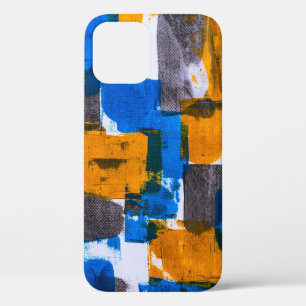 Abstrakte Kunst in Blau, Orange und Grau Case-Mate iPhone Hülle