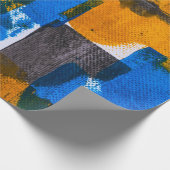 Abstrakte Kunst in Blau, Orange und Grau Geschenkpapier (Ecke)