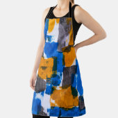 Abstrakte Kunst in Blau, Orange und Grau Schürze (InSitu)