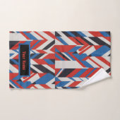 Abstrakte Kunst in Blau, Rot und Weiß Handtuch (Handtuch)