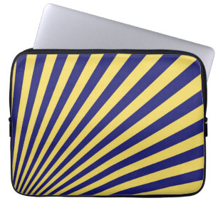 Abstrakte Kunst in Blau und Gelb Laptopschutzhülle