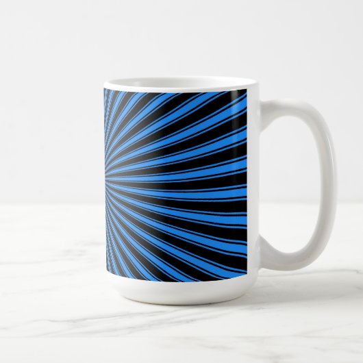 Abstrakte Kunst in Blau und Schwarz Kaffeetasse (Rechts)