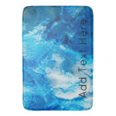 Abstrakte Kunst in Blau und Weiß Badematte (Vorderseite Vertikal)