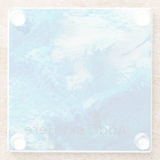 Abstrakte Kunst in Blau und Weiß Glasuntersetzer (Rückseite)