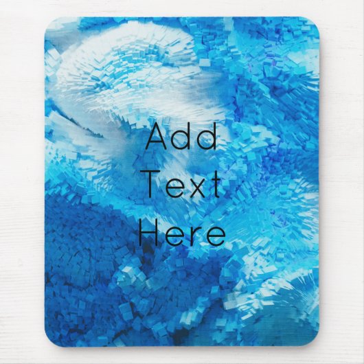 Abstrakte Kunst in Blau und Weiß Mousepad (Vorne)