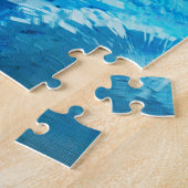 Abstrakte Kunst in Blau und Weiß Puzzle (Seite)