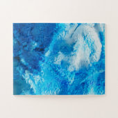 Abstrakte Kunst in Blau und Weiß Puzzle (Horizontal)