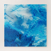 Abstrakte Kunst in Blau und Weiß Puzzle (Horizontal)