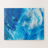 Abstrakte Kunst in Blau und Weiß Puzzle (Horizontal)