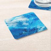 Abstrakte Kunst in Blau und Weiß Rechteckiger Pappuntersetzer (angewinkelt)