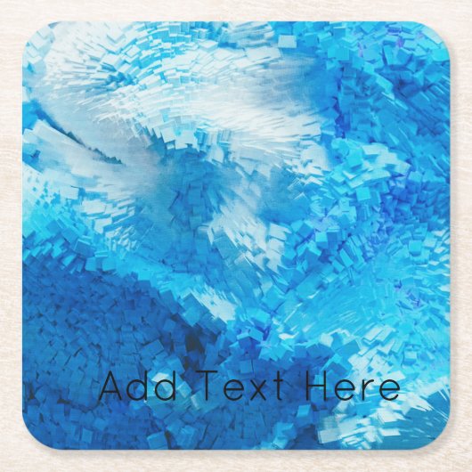 Abstrakte Kunst in Blau und Weiß Rechteckiger Pappuntersetzer (Vorderseite)