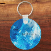 Abstrakte Kunst in Blau und Weiß Schlüsselanhänger (Vorderseite)