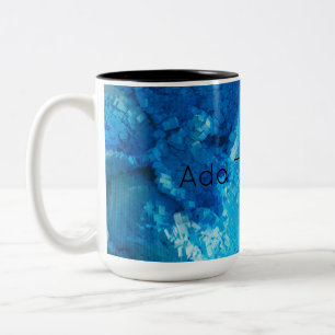 Abstrakte Kunst in Blau und Weiß Zweifarbige Tasse