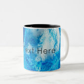 Abstrakte Kunst in Blau und Weiß Zweifarbige Tasse (VorderseiteRechts)