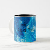 Abstrakte Kunst in Blau und Weiß Zweifarbige Tasse (Vorderseite Links)