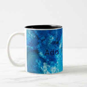 Abstrakte Kunst in Blau und Weiß Zweifarbige Tasse