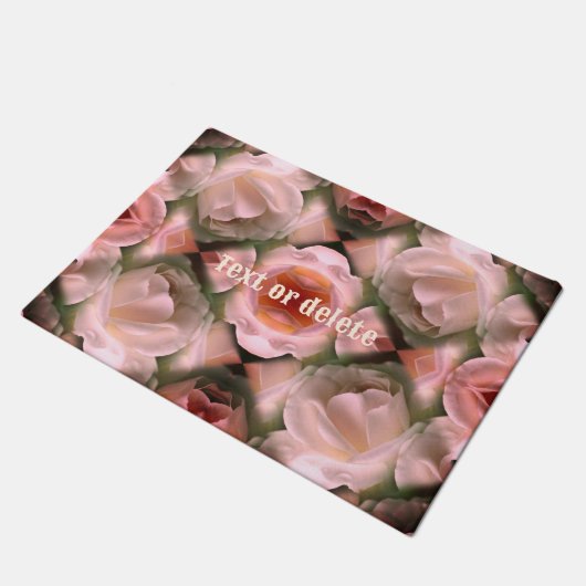 Abstrakte Kunst in der Rosenblüte Personalisiert Fußmatte (Schrägansicht)
