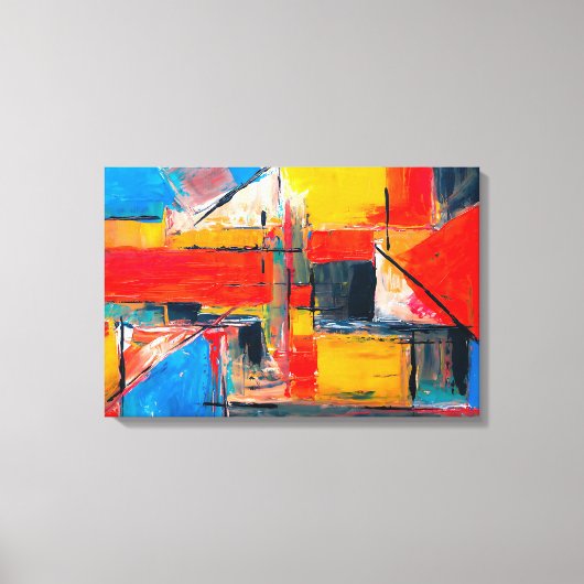 Abstrakte Kunst in der Stadt Leinwanddruck (Vorderseite)