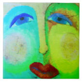 Abstrakte Kunst in einem glücklichen Gesicht Fliese (Vorderseite)