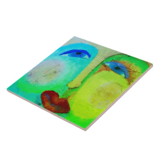 Abstrakte Kunst in einem glücklichen Gesicht Fliese (Seite)