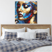 Abstrakte Kunst in farbigem Frauenglas Leinwanddruck (Insitu (Schlafzimmer))