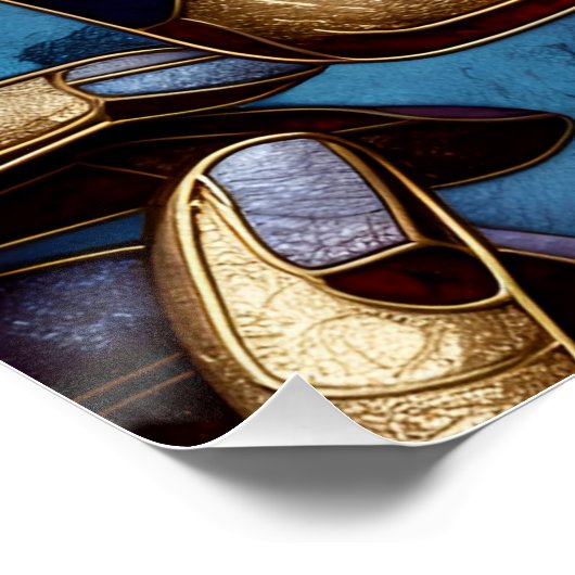 Abstrakte Kunst in farbigem Frauenglas Poster (Ecke)