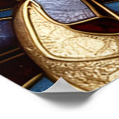 Abstrakte Kunst in farbigem Frauenglas Poster (Ecke)