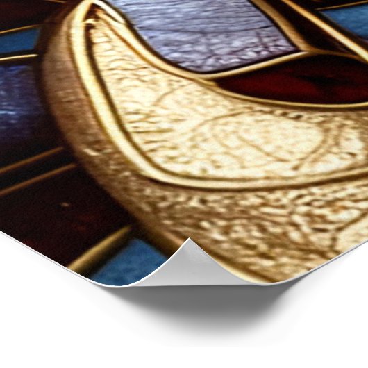 Abstrakte Kunst in farbigem Frauenglas Poster (Ecke)