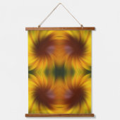 Abstrakte Kunst in Gelb und Braun Wandteppich Mit Holzrahmen (Vorderseite)