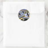 Abstrakte Kunst in Geometrien Runder Aufkleber (Tasche)