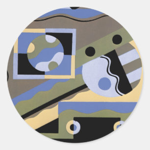 Abstrakte Kunst in Geometrien Runder Aufkleber