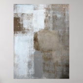 abstrakte Kunst in Grau und Beige "ruhig und neutr Poster (Vorne)