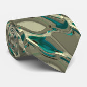 Abstrakte Kunst in Grau und Blau Krawatte (Gerollt)