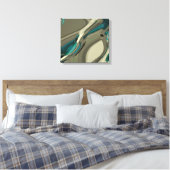Abstrakte Kunst in Grau und Blau Leinwanddruck (Insitu (Schlafzimmer))