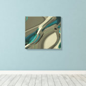 Abstrakte Kunst in Grau und Blau Leinwanddruck (Insitu (Holzboden))