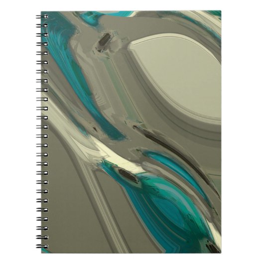 Abstrakte Kunst in Grau und Blau Notizblock (Vorderseite)
