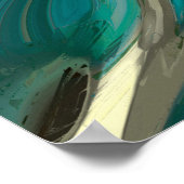 Abstrakte Kunst in Grau und Blau Poster (Ecke)