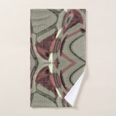 Abstrakte Kunst in Grau und Rot Badhandtuch Set (Handtuch)