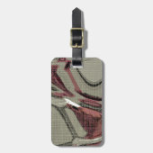 Abstrakte Kunst in Grau und Rot Gepäckanhänger (Vorderseite vertikal)